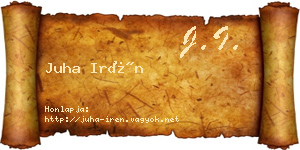 Juha Irén névjegykártya